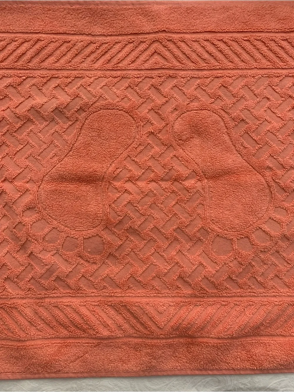 Plush Coral Bath Mat towel with Footprint Texture
